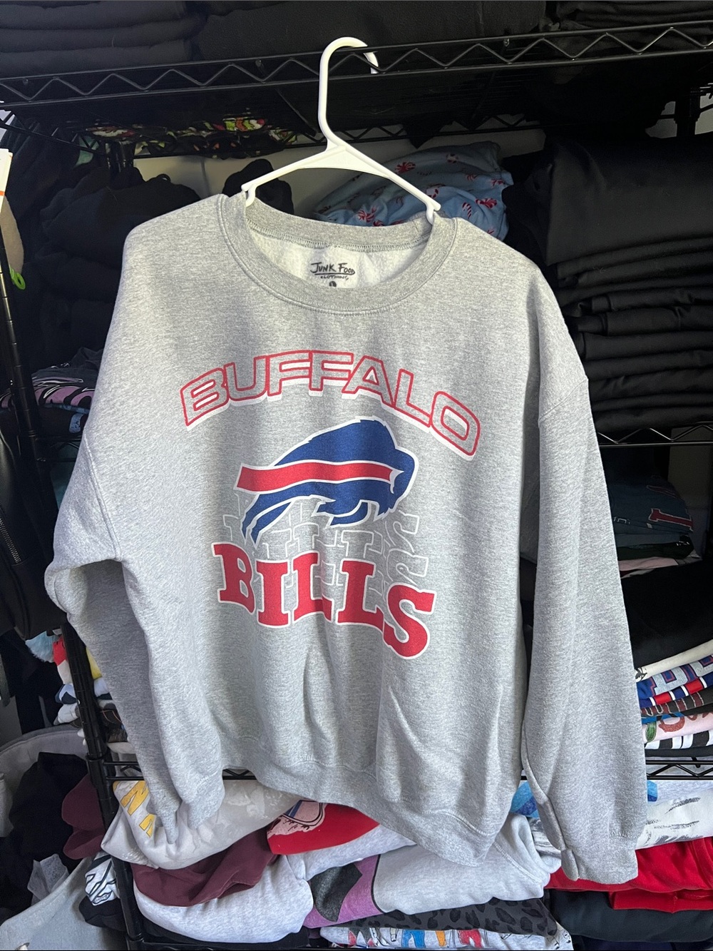 Buffalo Bills Gray Crewneck Sweatshirt - Junk Food